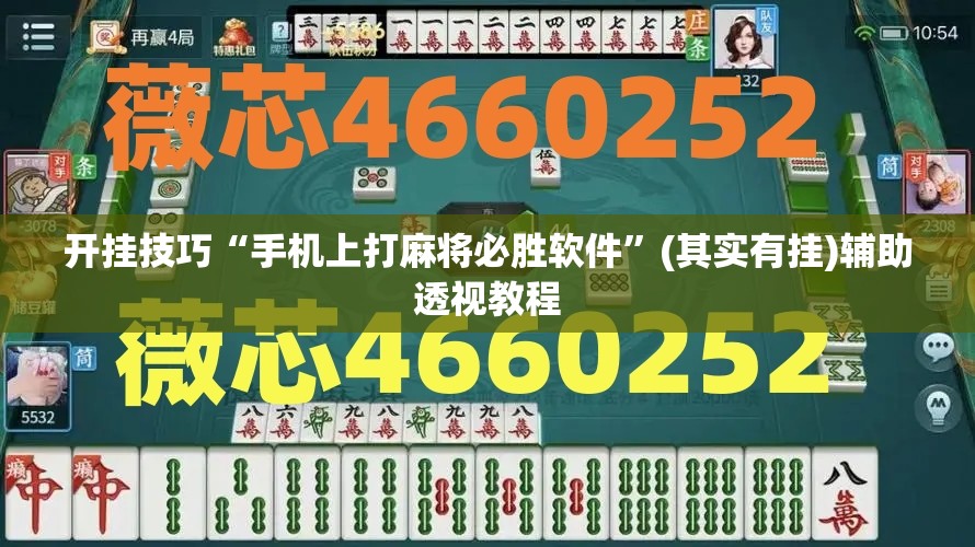 软件分享“微乐湖北麻将到底有没有挂”附开挂脚本详细教程