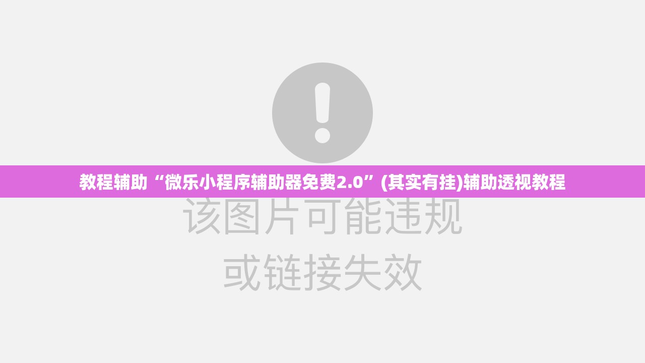 教程辅助“微乐小程序辅助器免费2.0”(其实有挂)辅助透视教程